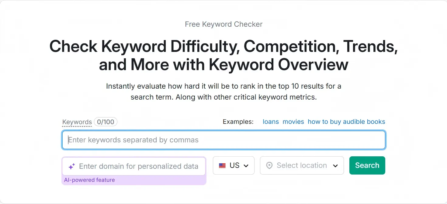 semrush关键词研究工具