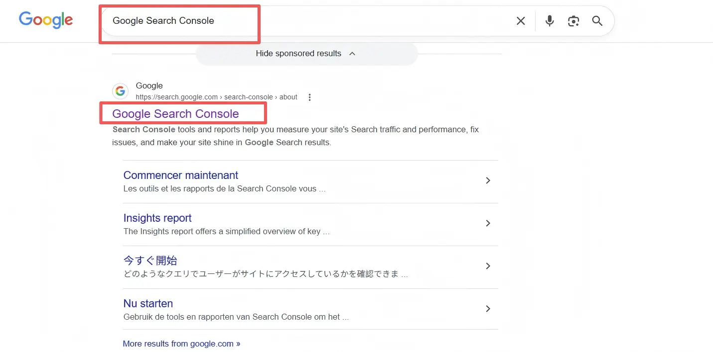 谷歌搜索 Google Search Console